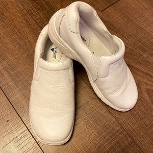 Nurse mates white leather shoes